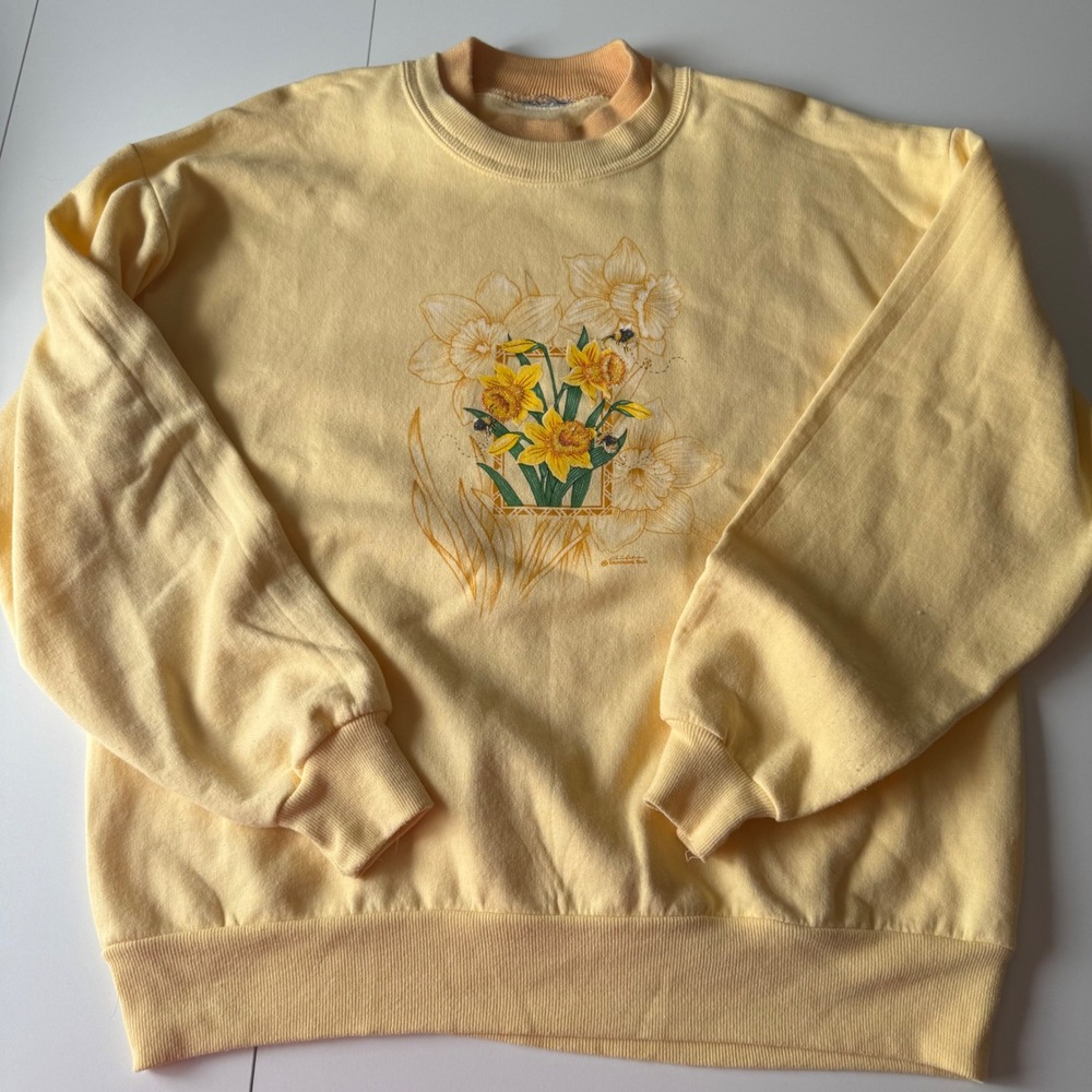 Vintage Endless Designs Pullover Grandma Core Fleece Crewneck Bumblebees L?